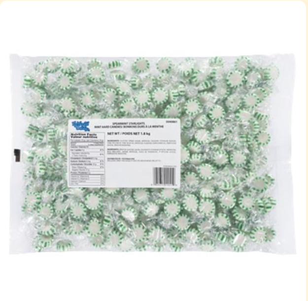 Starlight Spearmint Bulk Candy (Green and White)